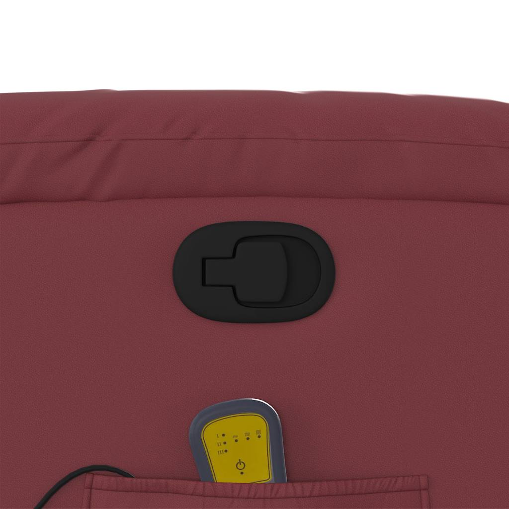 Elektrisk Massagefåtölj Vinröd konstläder