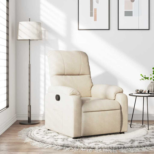 Fåtölj Beige Reclinerfåtölj mikrofibertyg