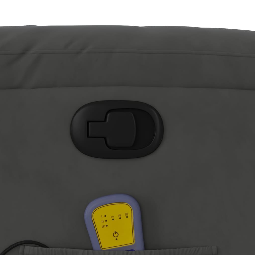 Elektrisk Massagefåtölj Mörkgrå mikrofibertyg