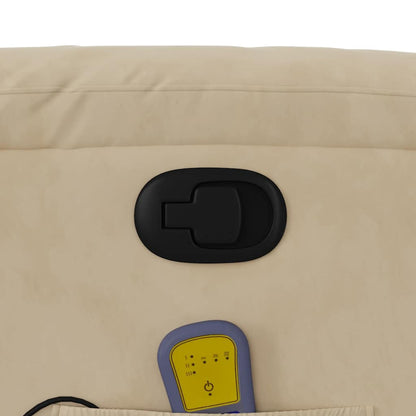 Elektrisk Massagefåtölj Gräddvit mikrofibertyg