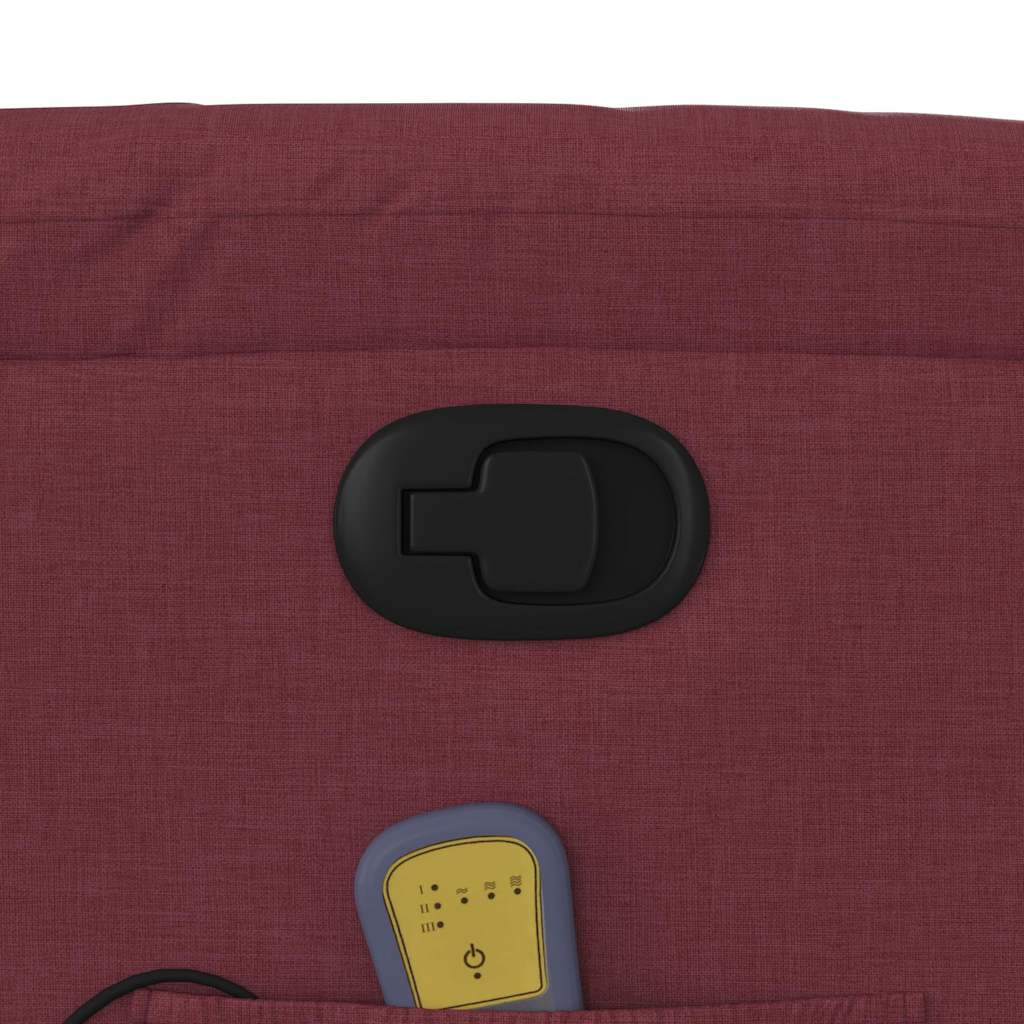 Elektrisk Massagefåtölj Vinröd tyg