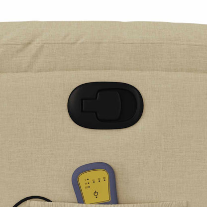 Elektrisk Massagefåtölj Gräddvit tyg