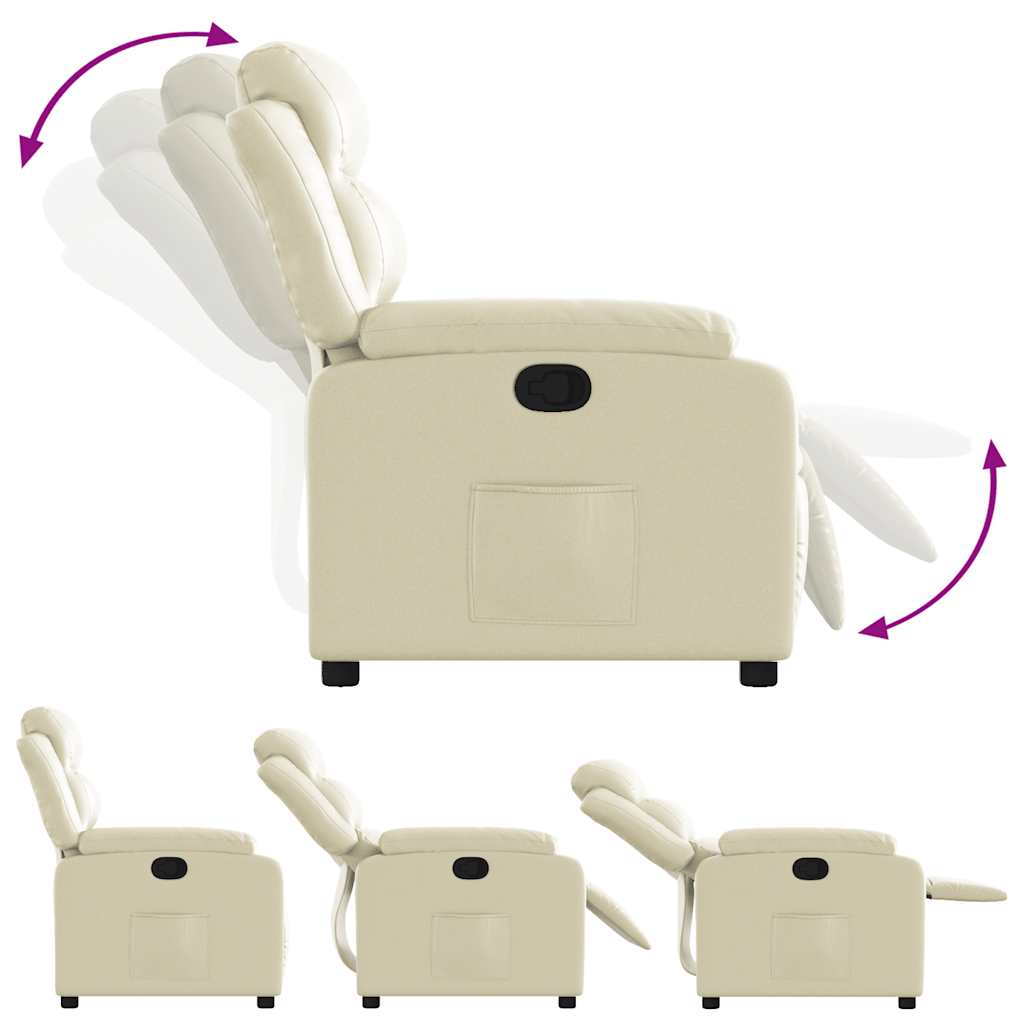Fåtölj Gräddvit Reclinerfåtölj konstläder