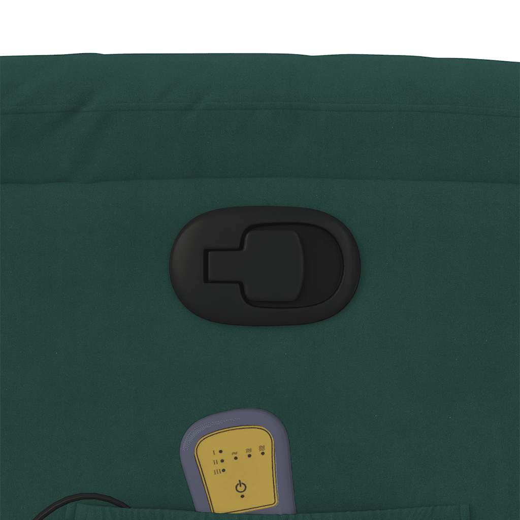 Elektrisk Massagefåtölj Grön Mörkgrön sammet