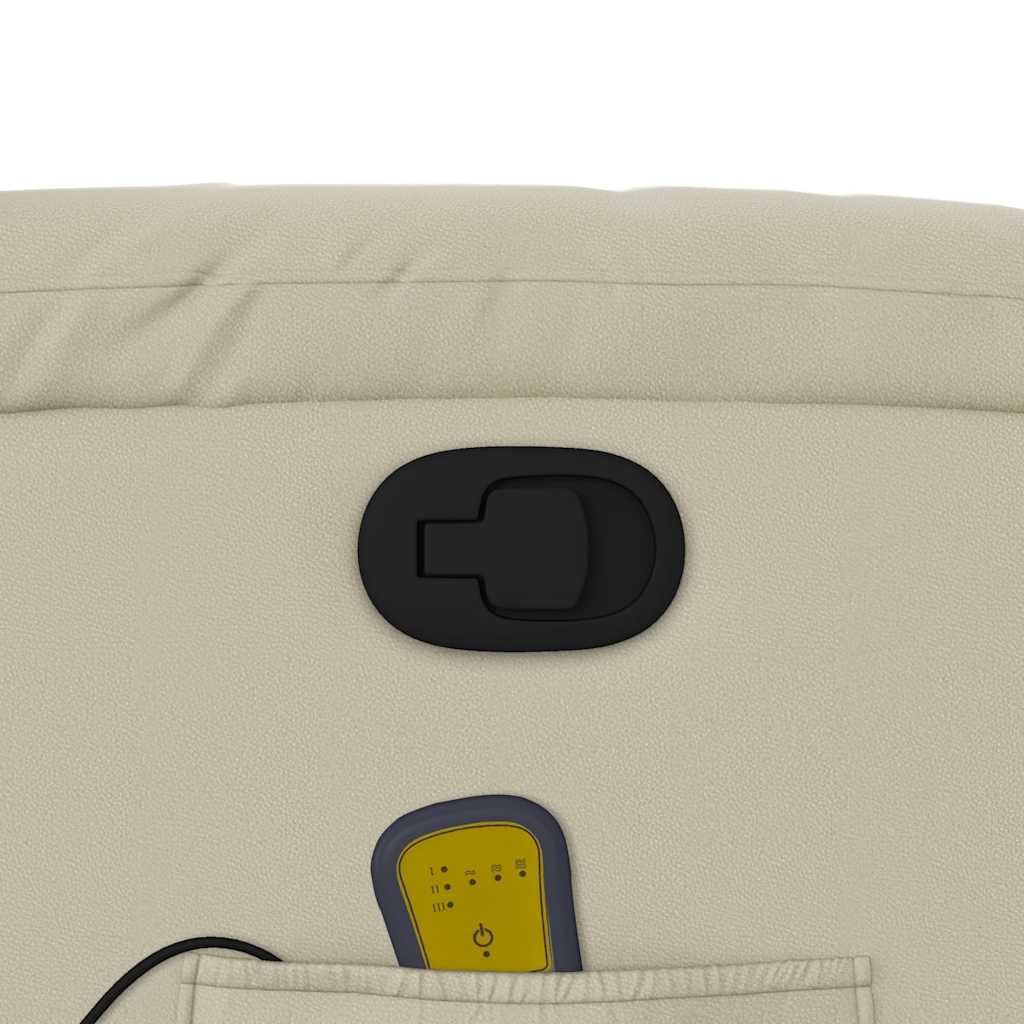 Elektrisk Massagefåtölj Gräddvit konstläder