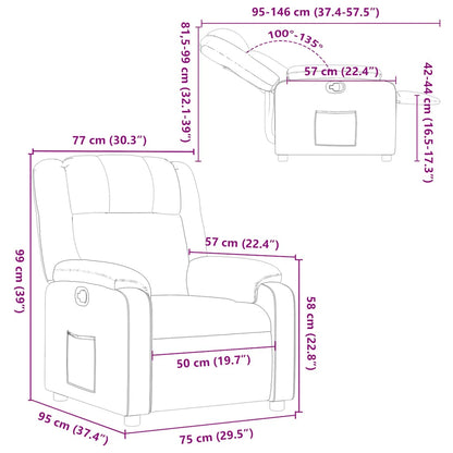 Fåtölj Brun Reclinerfåtölj tyg