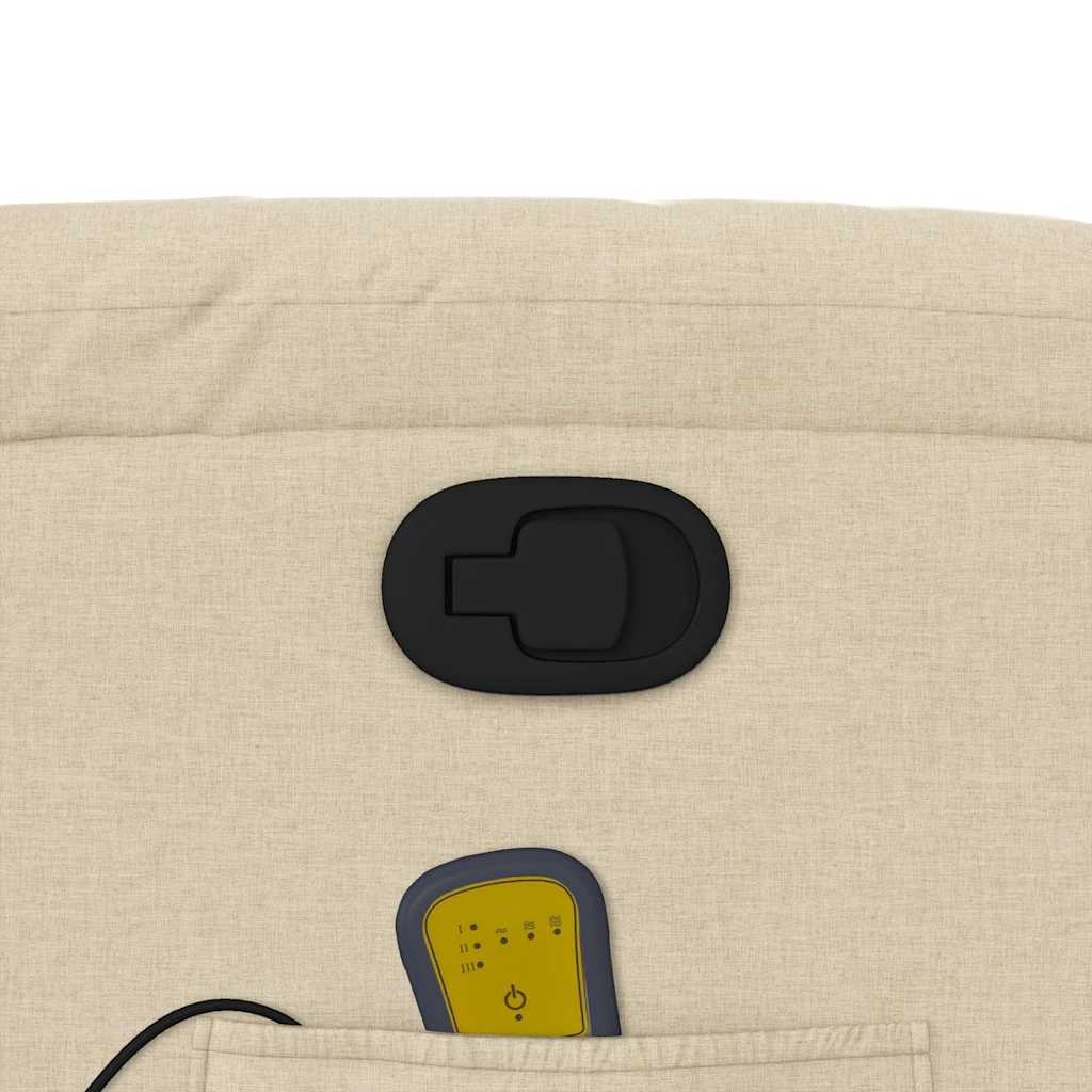 Elektrisk Massagefåtölj Gräddvit tyg