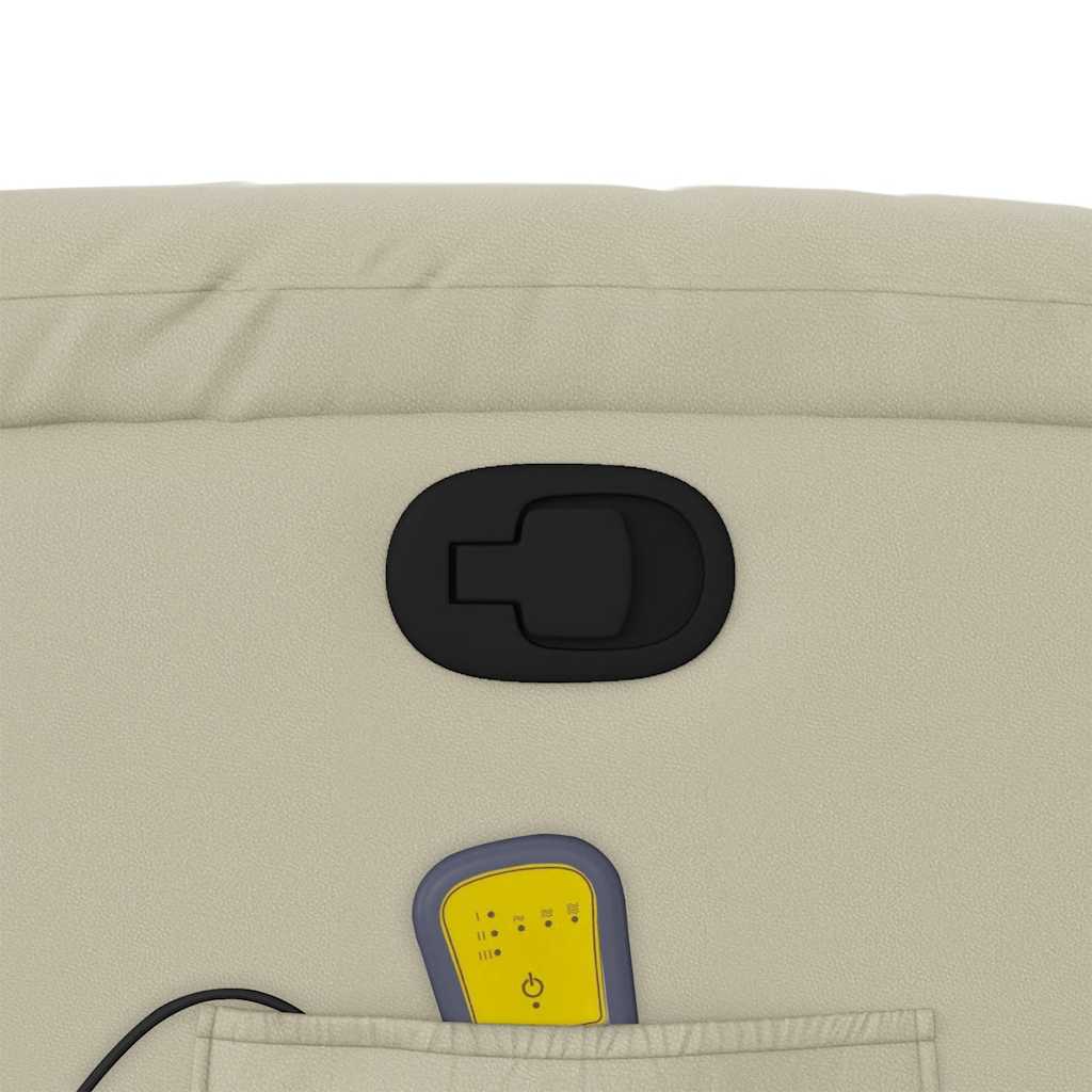 Elektrisk Massagefåtölj Gräddvit konstläder