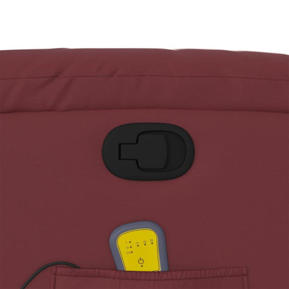 Elektrisk Massagefåtölj Vinröd konstläder