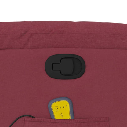 Elektrisk Massagefåtölj Vinröd tyg