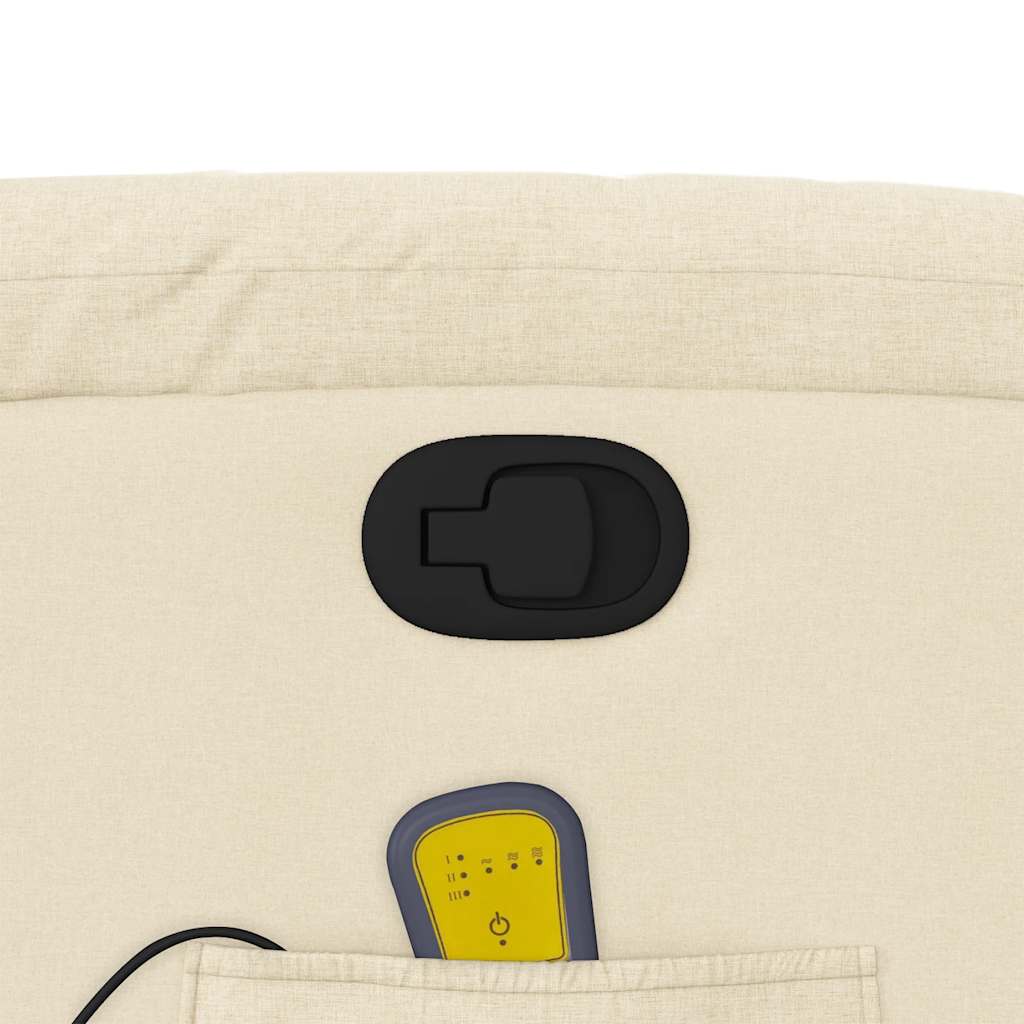 Elektrisk Massagefåtölj Gräddvit tyg