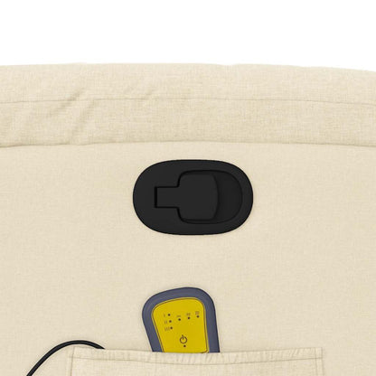 Elektrisk Massagefåtölj Gräddvit tyg