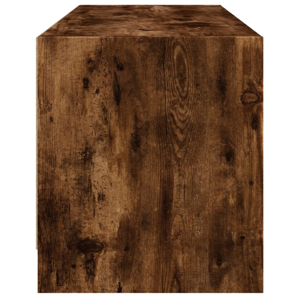 TV-Möbel Rökfärgad Ek TV-Bänk med glasdörrar 102x37x42 cm