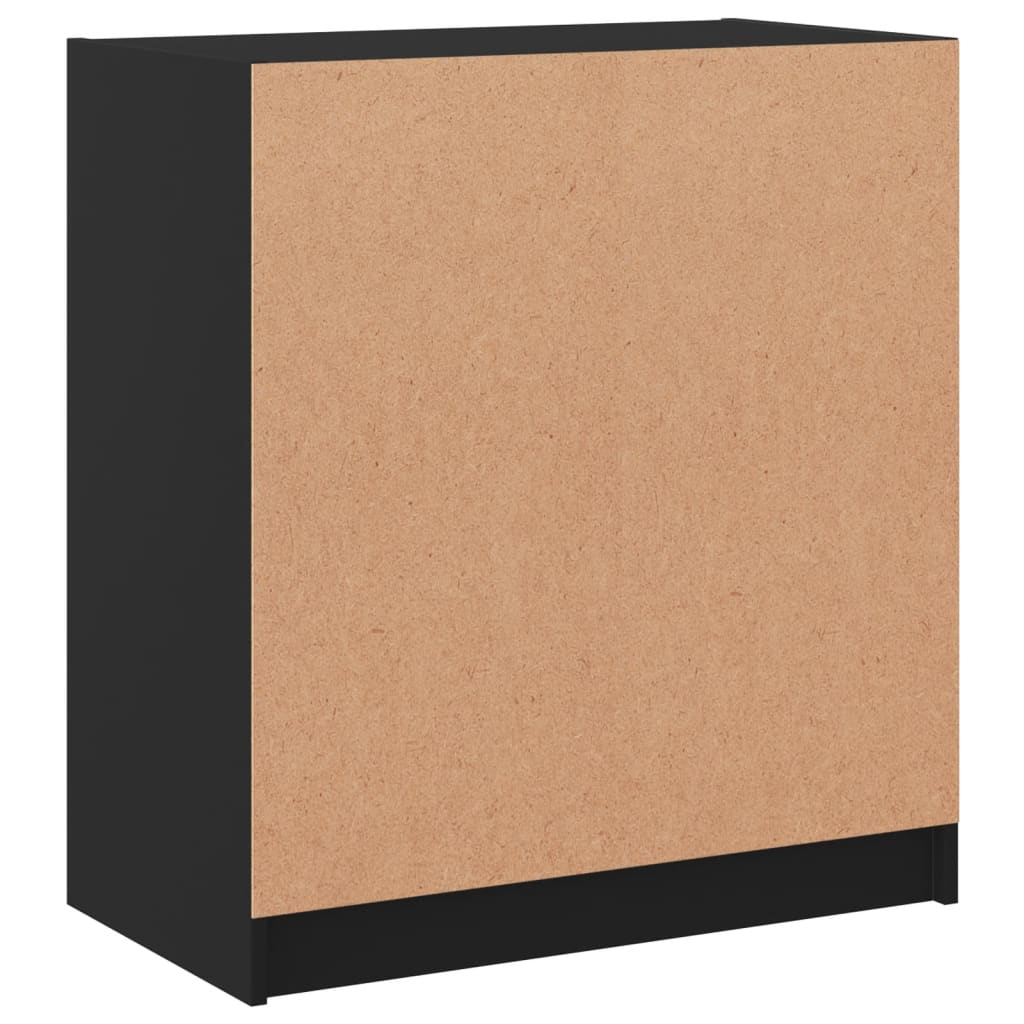 Skåp Svart med glasdörrar 68x37x75,5 cm