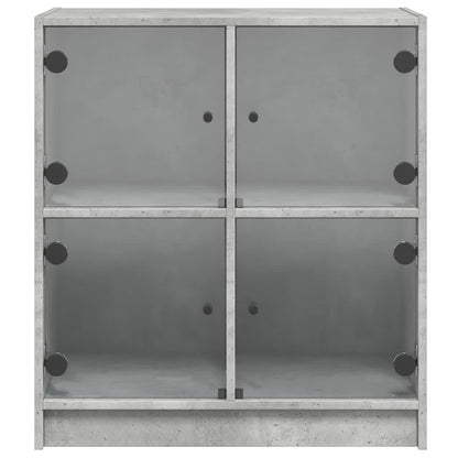 Skåp Betonggrå med glasdörrar 68x37x75,5 cm
