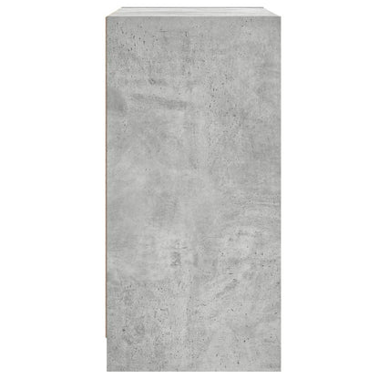 Skåp Betonggrå med glasdörrar 68x37x75,5 cm