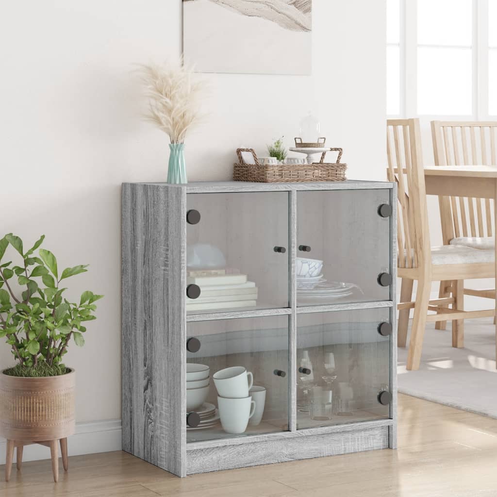 Väggskåp Sonoma Grå med glasdörrar 68x37x75,5 cm