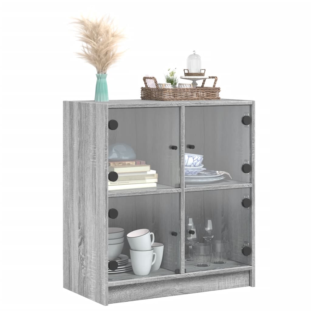 Väggskåp Sonoma Grå med glasdörrar 68x37x75,5 cm