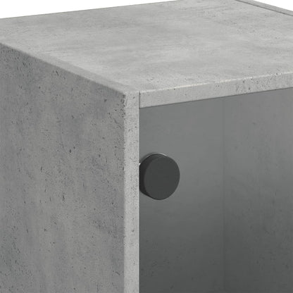Skåp Betonggrå med glasdörrar 35x37x109 cm