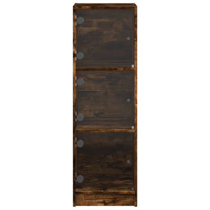 Skåp Rökfärgad Ek med glasdörrar 35x37x109 cm