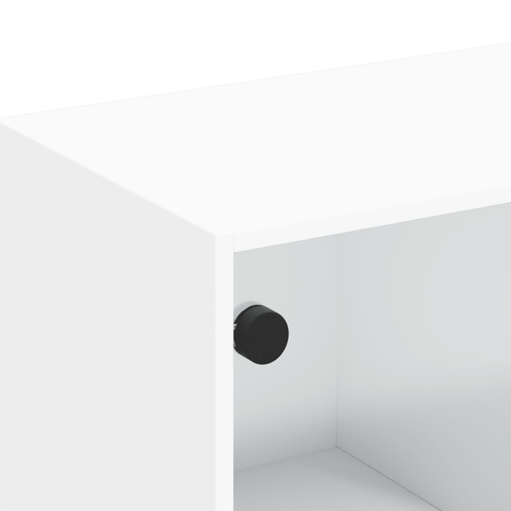 TV-Möbel Vit TV-Bänk med glasdörrar 102x37x42 cm