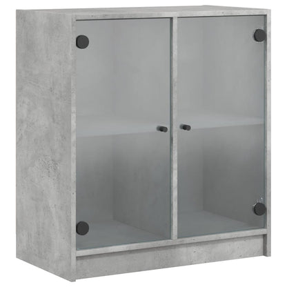 Skåp Betonggrå med glasdörrar 68x37x75,5 cm