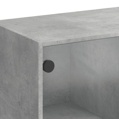 Skåp Betonggrå med glasdörrar 68x37x75,5 cm