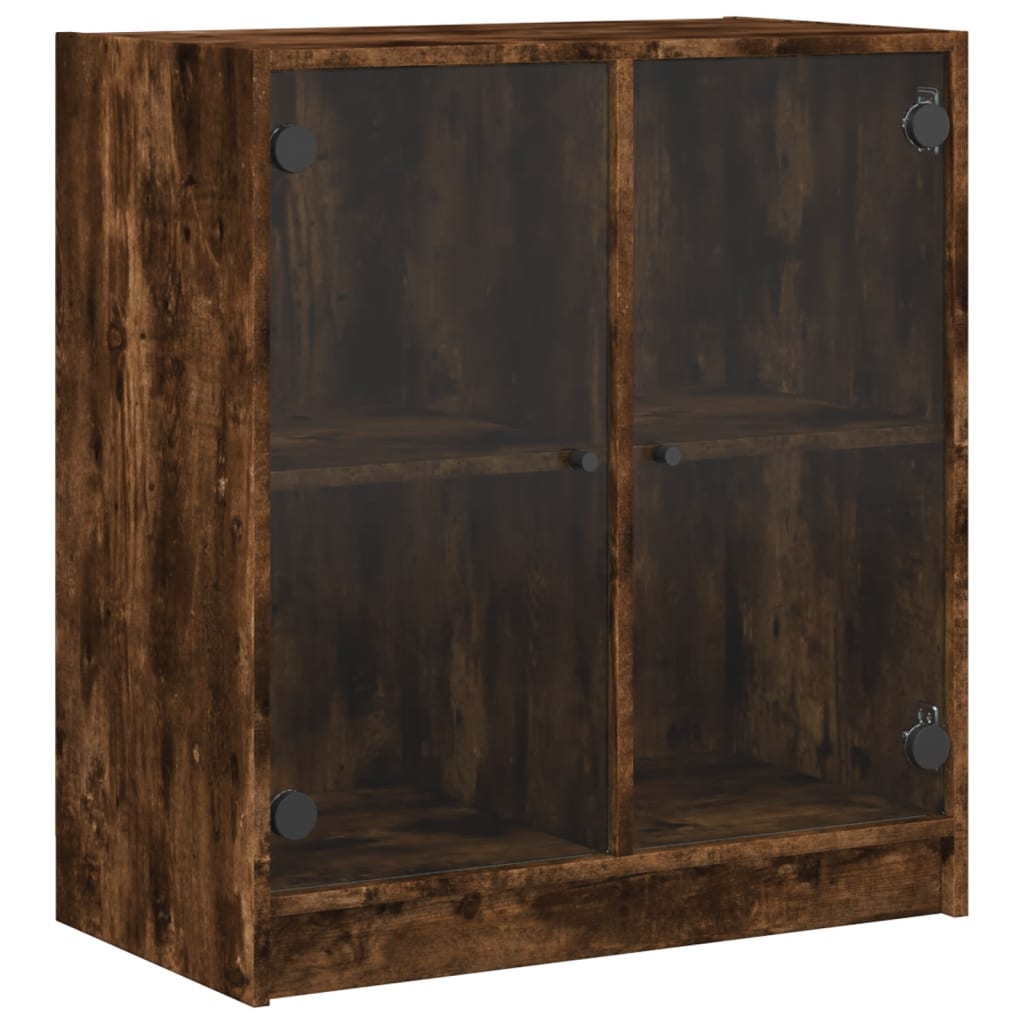 Skåp Rökfärgad Ek med glasdörrar 68x37x75,5 cm
