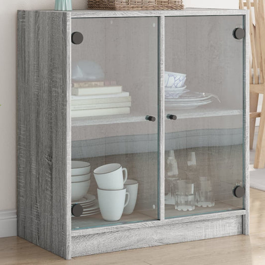 Skåp Sonoma Grå med glasdörrar 68x37x75,5 cm