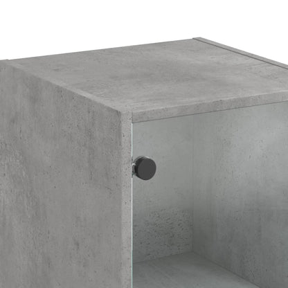 Skåp Betonggrå med glasdörrar 35x37x142 cm