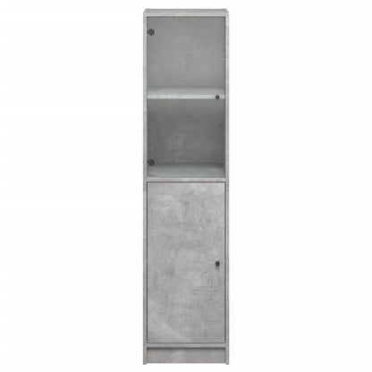 Skåp Betonggrå med glasdörr 35x37x142 cm