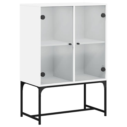 Skåp Vit med glasdörrar 69x37x100 cm