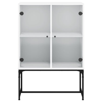 Skåp Vit med glasdörrar 69x37x100 cm