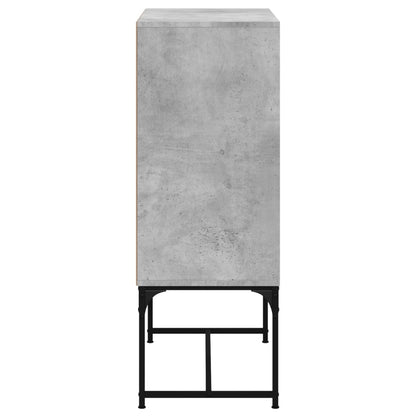 Skåp Betonggrå med glasdörrar 69x37x100 cm