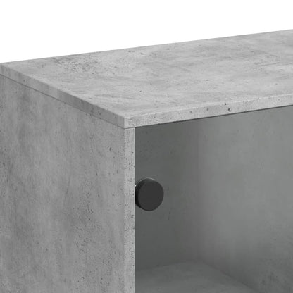 Skåp Betonggrå med glasdörrar 69x37x100 cm