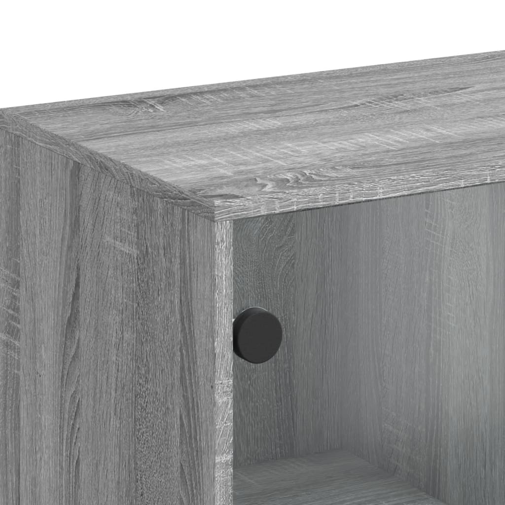 Väggskåp Sonoma Grå med glasdörrar 69x37x100 cm