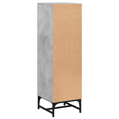 Skåp Betonggrå med glasdörrar 35x37x120 cm