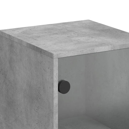 Skåp Betonggrå med glasdörrar 35x37x120 cm