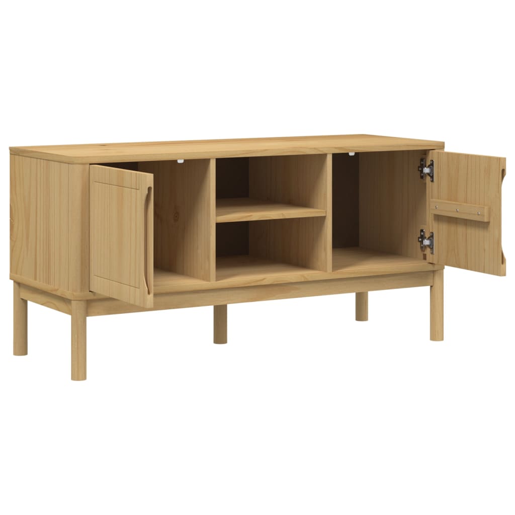 TV-Möbel Brun TV-Bänk FLORO vaxbrun 114x43x55 cm massiv furu