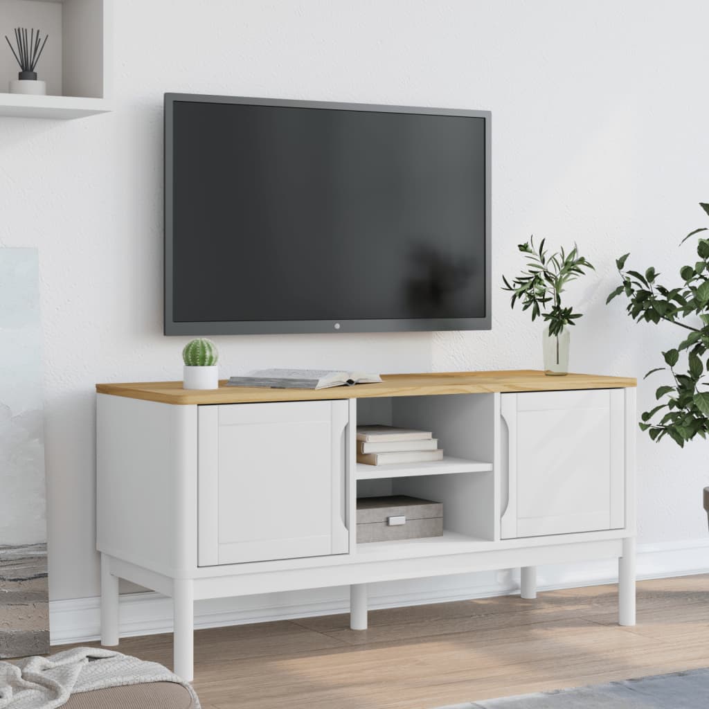 TV-Möbel Vit TV-Bänk FLORO 114x43x55 cm massiv furu