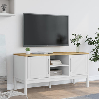 TV-Möbel Vit TV-Bänk FLORO 114x43x55 cm massiv furu