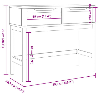Avlastningsbord Konsollbord Trä FLORO vaxbrun 89,5x36,5x73 cm massiv furu