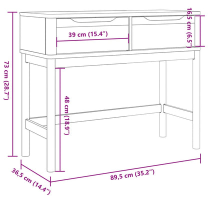 Avlastningsbord Konsollbord Grå FLORO 89,5x36,5x73 cm massiv furu