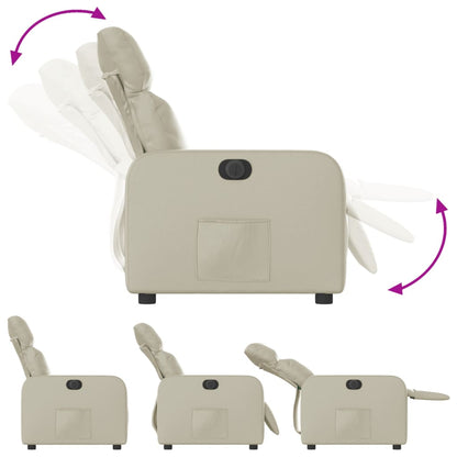 Elektrisk Fåtölj Gräddvit Reclinerfåtölj konstläder