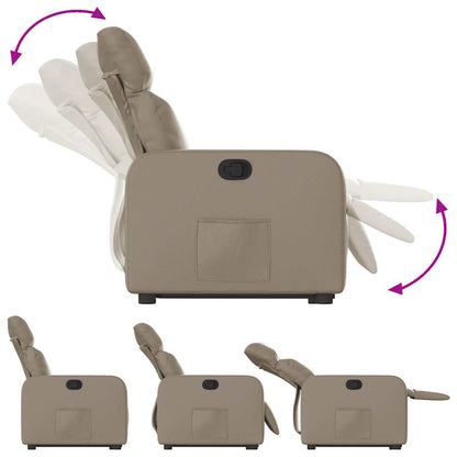 Fåtölj Cappuccino Reclinerfåtölj med uppresningshjälp konstläder
