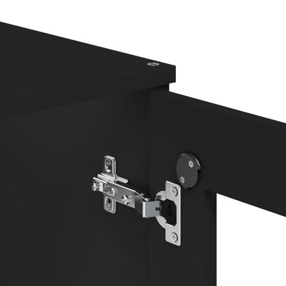 Vitrinskåp VIKEN svart 80x40x190 cm massiv furu