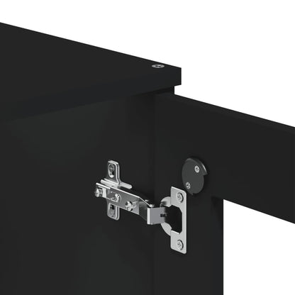 Vitrinskåp VIKEN svart 80x40x190 cm massiv furu