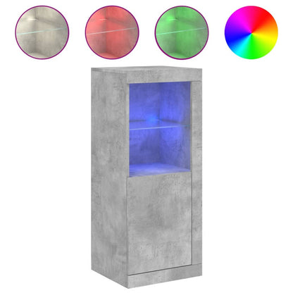 Skänk Betonggrå LED-belysning 41x37x100 cm