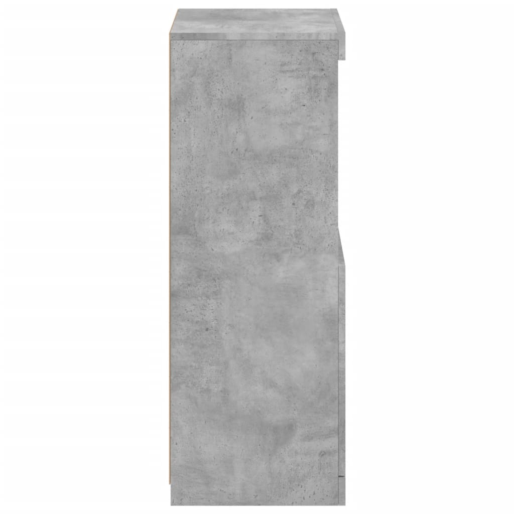 Skänk Betonggrå LED-belysning 41x37x100 cm