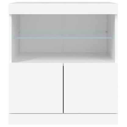 Skänk Vit LED-belysning 60x37x67 cm